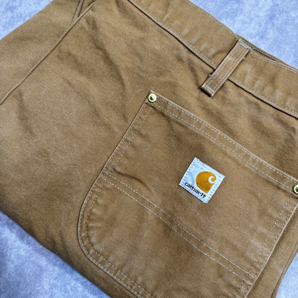 Carhartt B01 BRN Double Front Duck Work Dungaree Pants Brown 44x30